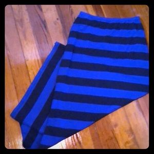Blue striped maxi skirt